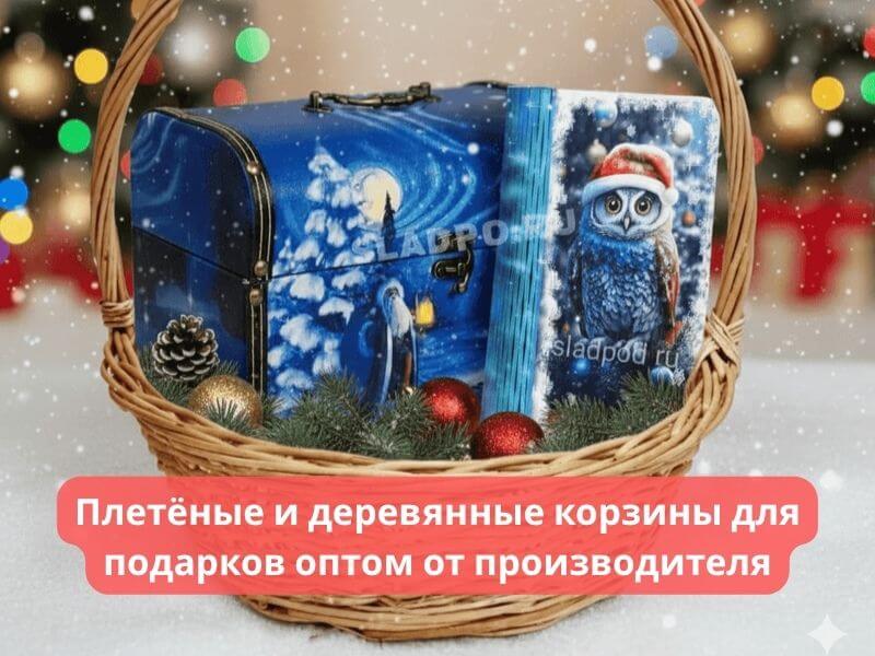 Плетёные корзины для подарков оптом от производителя в Москве